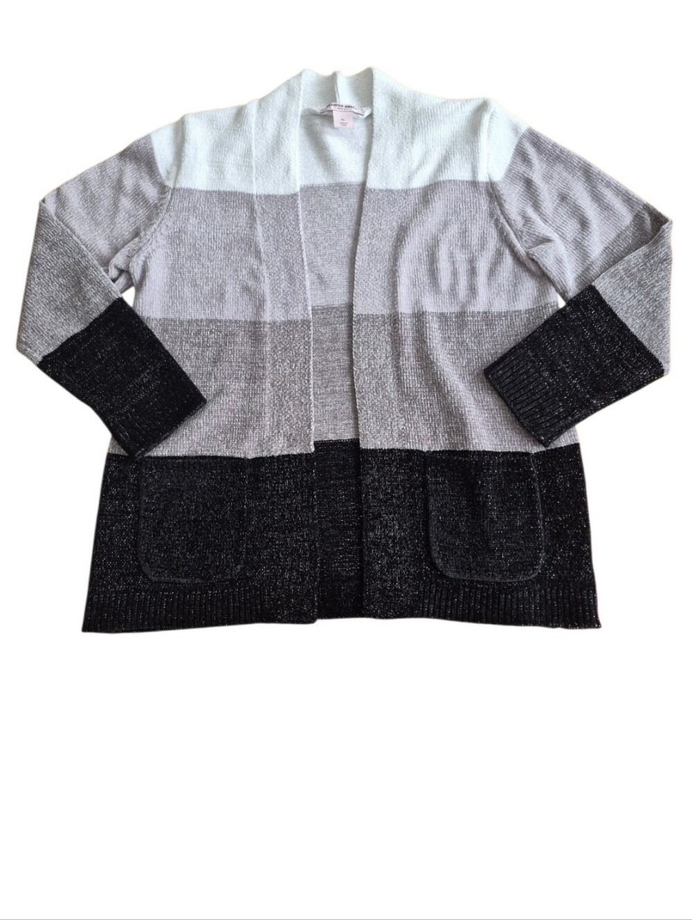 Allison Daley Colorblock Cardigan Sweater Large Petite